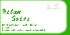 milan solti business card